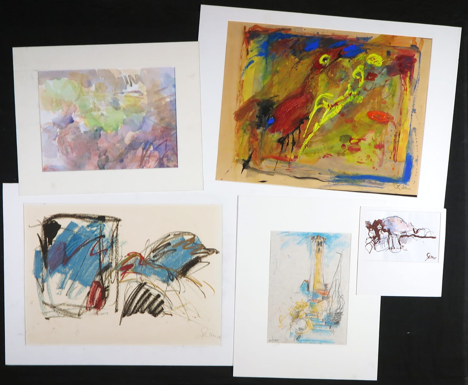 Franscz Witte - Lot van vijf tekeningen in houtskool en inkt kopen? Bied vanaf 1!