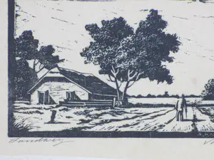 Antonius Hubertus Nordberg - Landweg - Houtsnede kopen? Bied vanaf 1!