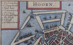 Ludovico Guicciardini - Hoorn Oude Kaart Gravure Plattegrond 1652 kopen? Bied vanaf 50!