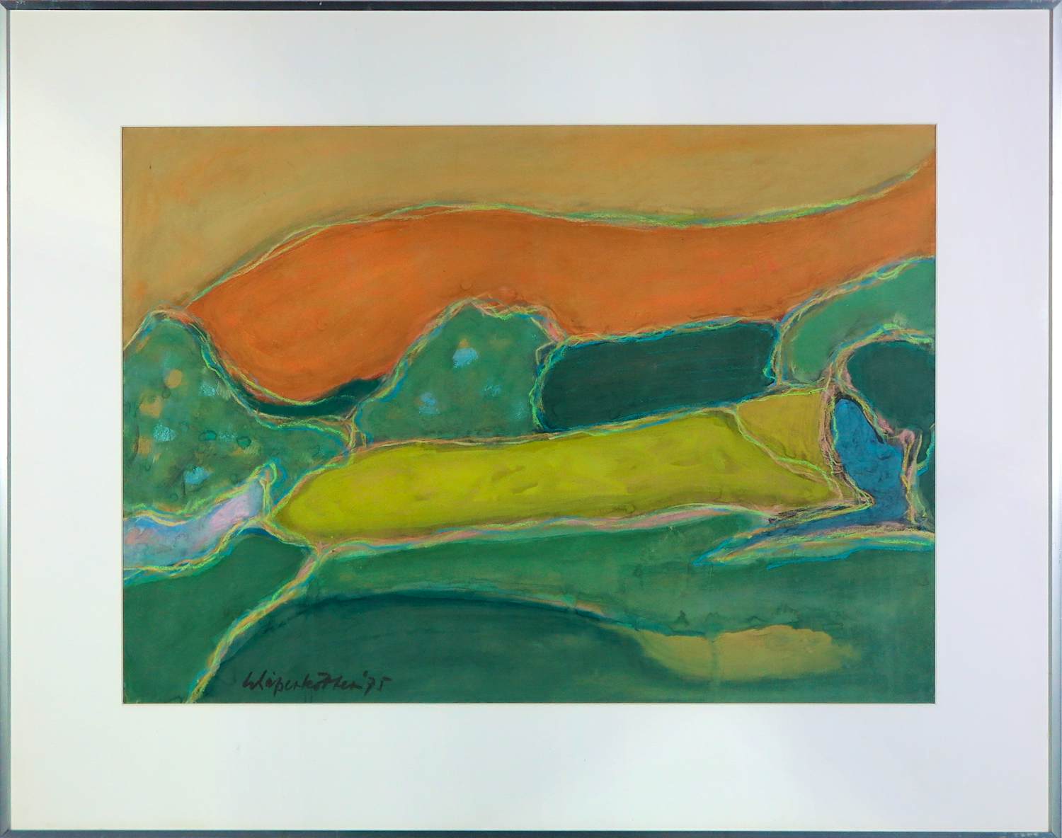 Gerard Schaperkotter - Aquarel op papier, Landschap in Zuid Duitsland - Ingelijst kopen? Bied vanaf 80!