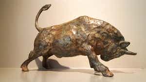 Pierre Chenet - Bronzen stier- gesigneerd P. Chenet- 20e eeuw verkocht voor € 200!