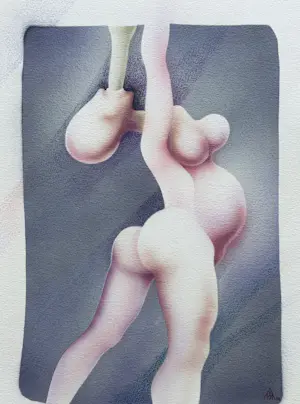 Yvon Adam - Seltenes erotisches Spraygemälde, gerahmt kopen? Bied vanaf 80!