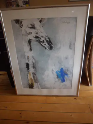 Nico Molenkamp - Zeefdruk: Giraffe mooi groot werk. kopen? Bied vanaf 275!