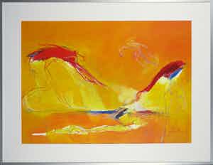 Franscz Witte - Gemengde techniek op papier, Iersche balade II - Ingelijst verkocht voor € 35!