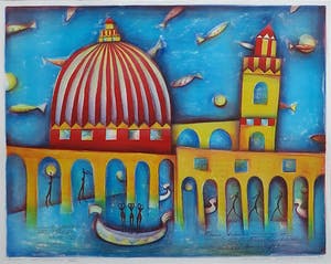 Marianne Aulman - Litho, Atlantis XIII, Ingelijst (Groot) kopen? Bied vanaf 1!