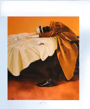 Bruno Bruni - "The last coffee " - kleurengiclee - handgesigneerd verkauft für € 79!