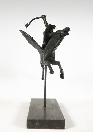 Tom Frantzen - Brons, Ruiter met morgenster kopen? Bied vanaf 350!