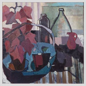 Tonny Ros - Olieverf op doek, Stilleven met Vingerplant - Ingelijst kopen? Bied vanaf 1!