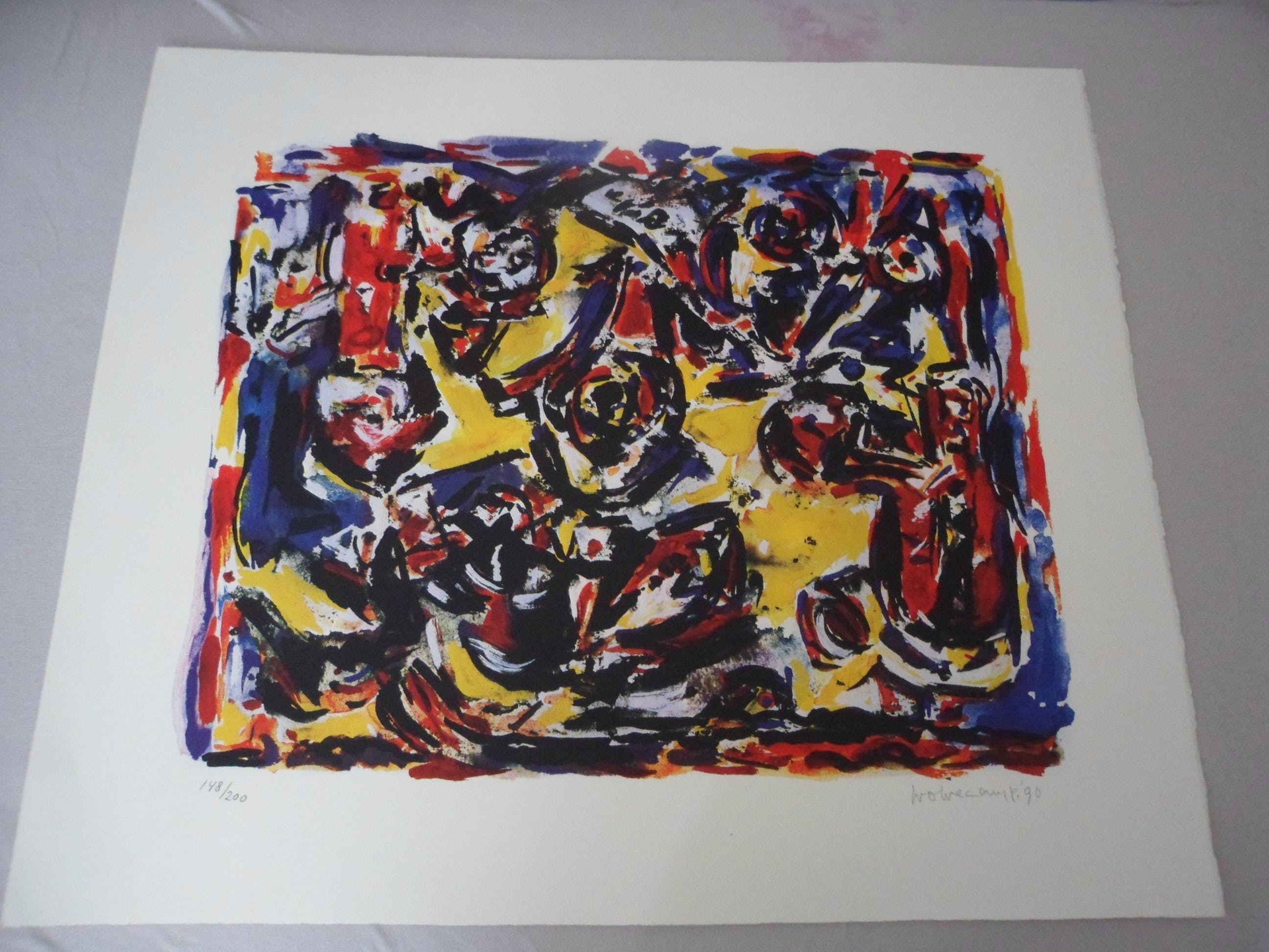 Theo Wolvecamp - Cobra groep: Zeefdruk "Compositie II kopen? Bied vanaf 150!