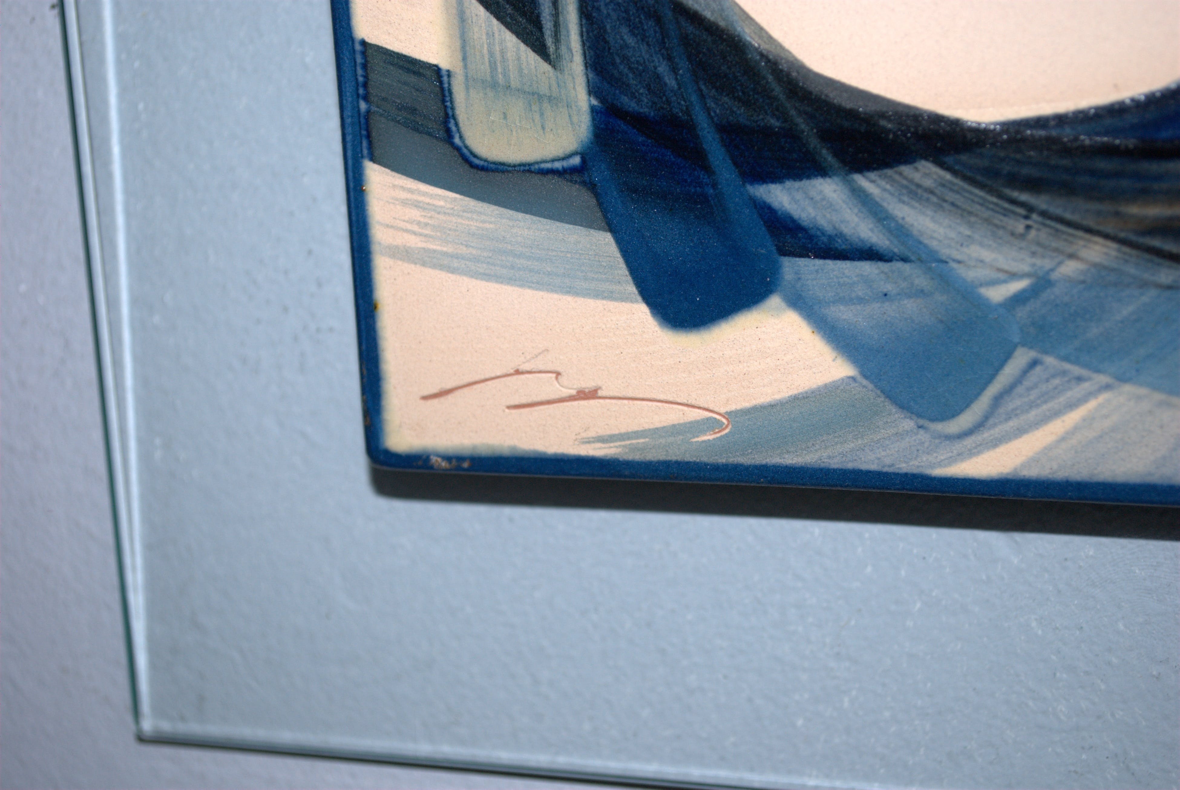 Niet of onleesbaar gesigneerd - keramische tegel op glas kopen? Bied vanaf 1!