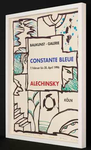 Pierre Alechinsky - Signiert – Exklusiv mit Widmung - Siebdruck "Constante Bleue" – Gerahmt kopen? Bied vanaf 590!