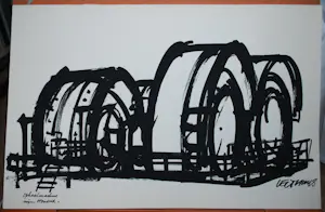 Max Velthuijs - 4 zeefdrukken Staatsmijnen, gesigneerd op een apart blad, plus map kopen? Bied vanaf 65!