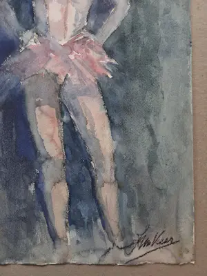 Jan van der Veer - Ballerina. Aquarel. kopen? Bied vanaf 89!