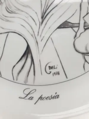 Salvador Dali - Porseleinen bord - La Poesia - 1980 - Diameter 25 cm kopen? Bied vanaf 50!