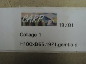 Jaap de Carpentier - Markant Abstract-Expressionistische jaren 60 Collage zg. "CarpKunst" kopen? Bied vanaf 10!