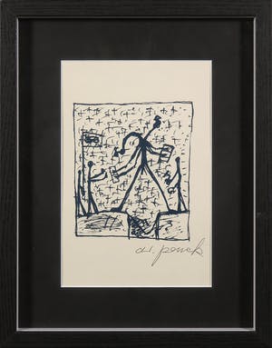 A.R. Penck - Zeldzame handgesigneerde litho, Zonder titel - Ingelijst kopen? Bied vanaf 1!