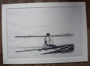 Jaap van der Pol - Litho: Man aan zee kopen? Bied vanaf 45!