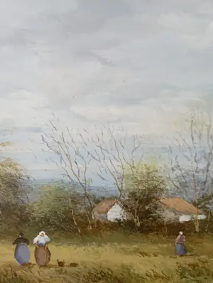 Olivier Denato - Geanimeerd landschap met boerenvrouwen kaufen? Bieten Sie von 180!