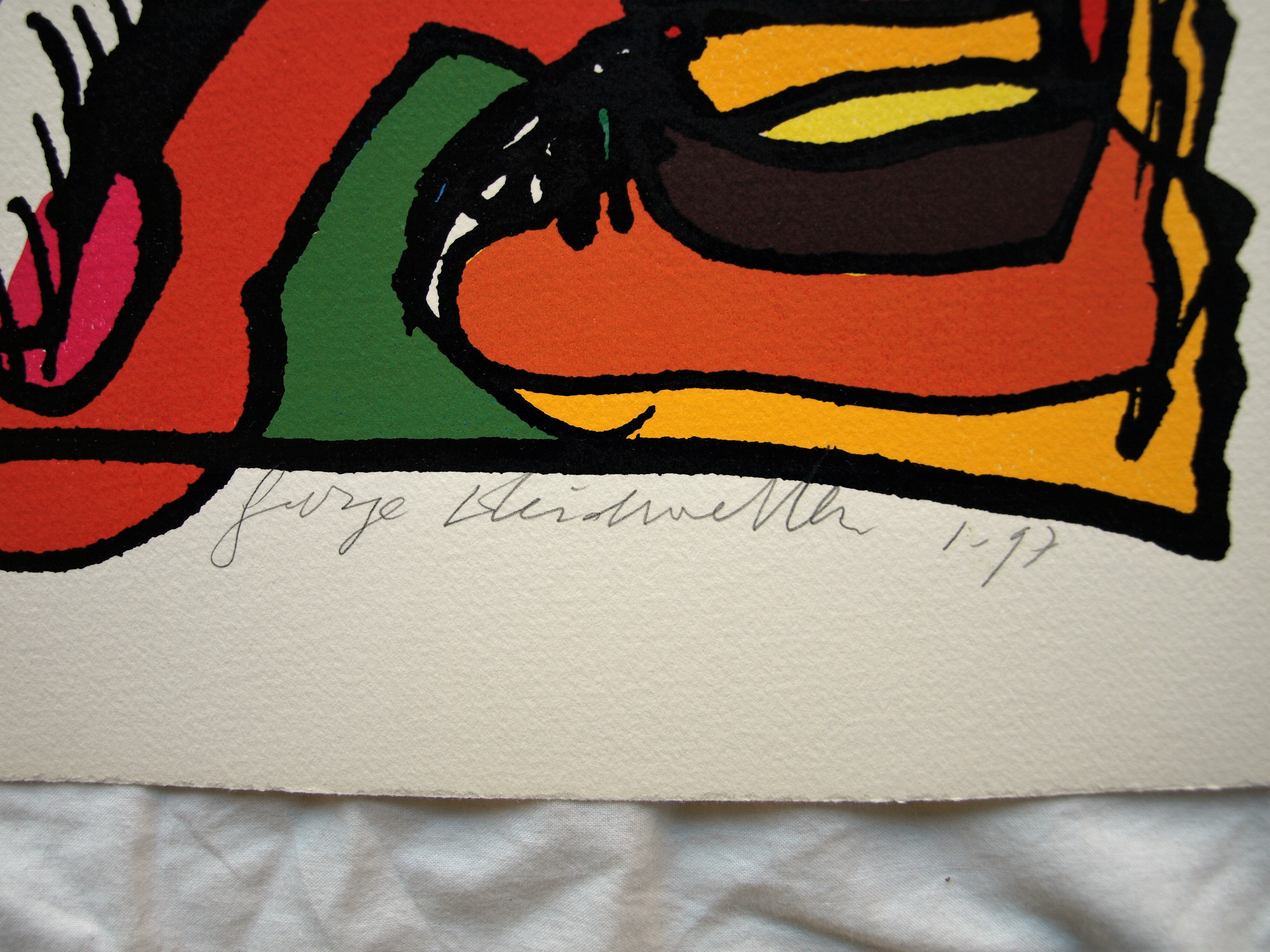 George Heidweiller - Zeefdruk op geschept papier , Twisted Reminder – gesigneerd – 1996 kopen? Bied vanaf 1!
