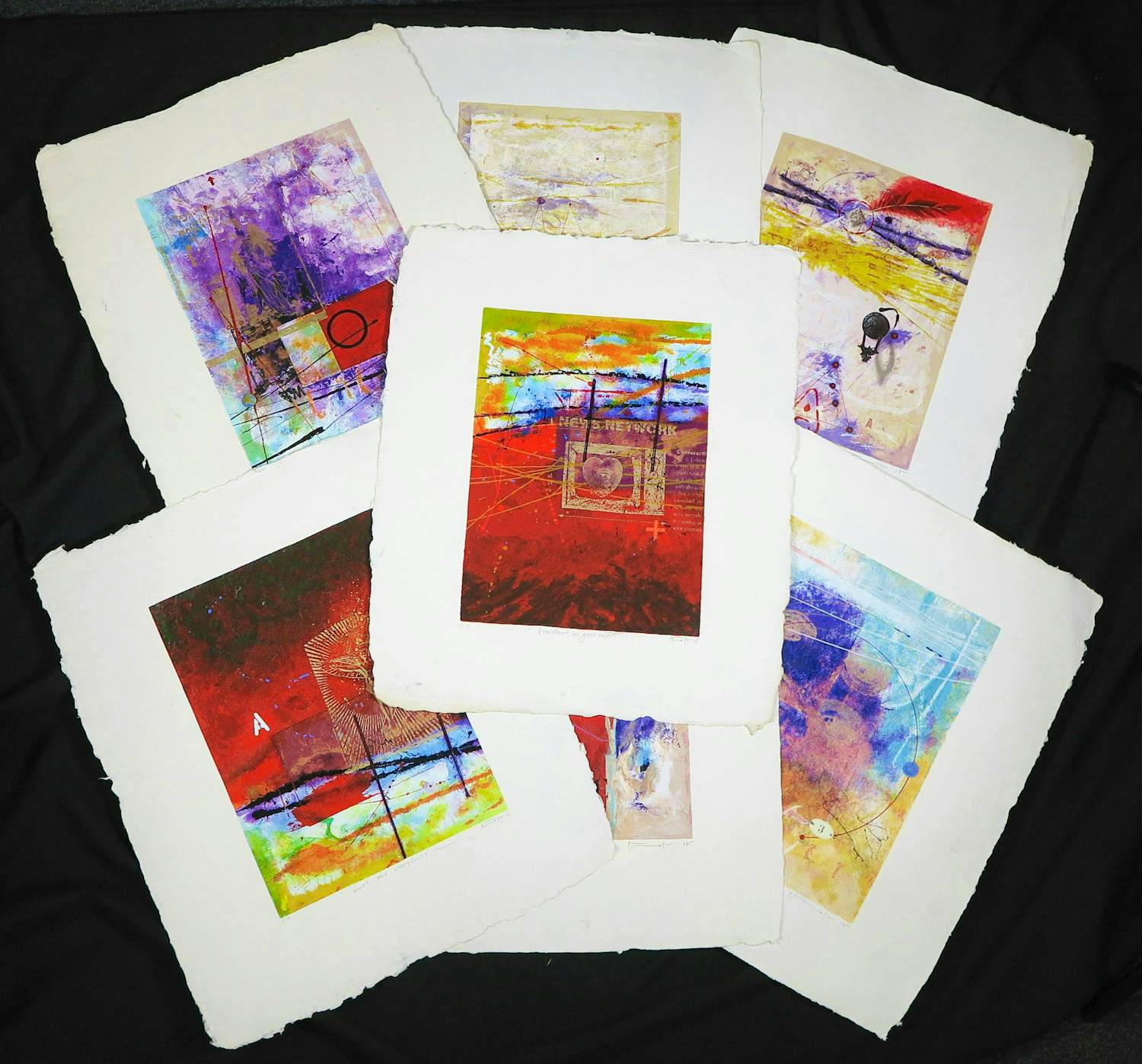 Piotr Konkel - Lot van 7 zeefdrukken op geschept papier, Verschillende titels kopen? Bied vanaf 75!