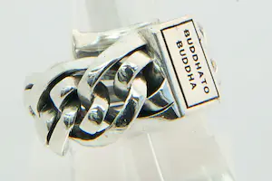 22 - Originele SET 1e ght. zilveren Buddha to Buddha schakel-ring en oorstekers kopen? Bied vanaf 80!