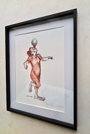 Kees Verkade - Clown met bal - In zwart houten Lijst kopen? Bied vanaf 29!