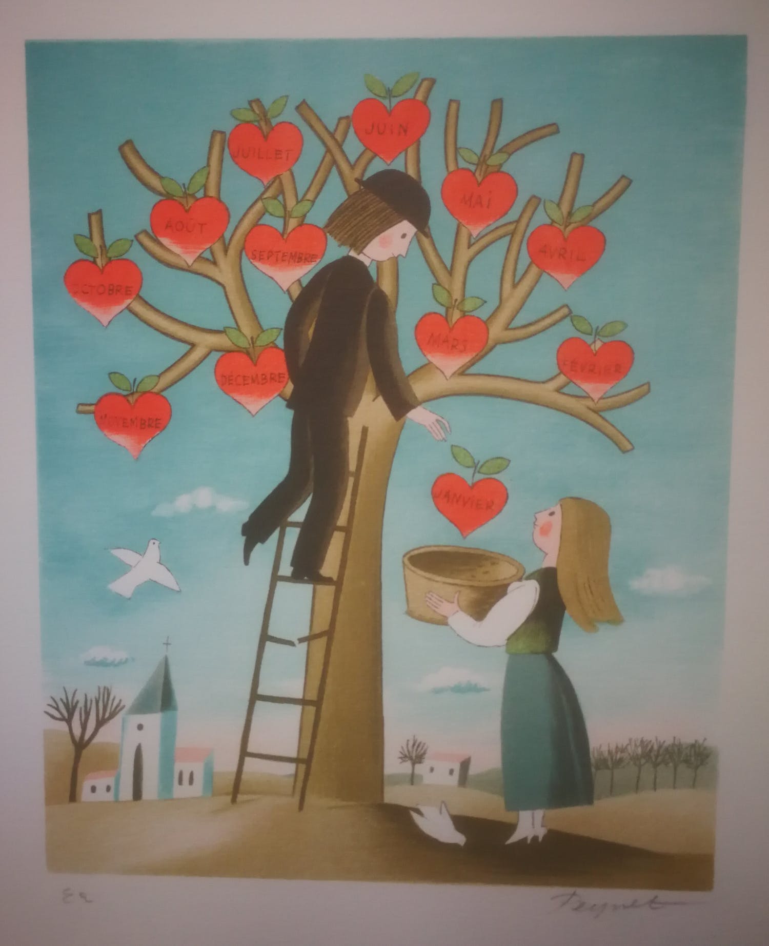 Raymond Peynet 【愛のバイオリン】lithograph s-l400.jpg