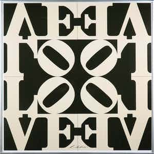 Robert Indiana - Gesigneerde druk, Love - Ingelijst verkocht voor € 1!