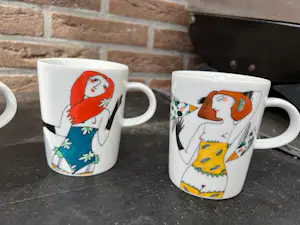 Arzberg - Bekers (4) Porselein - Die Schöne und der Rabe kopen? Bied vanaf 40!