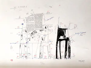 Klaas Gubbels - Ontwerptekening stoel, kleine oplage kopen? Bied vanaf 375!