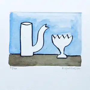 Klaas Gubbels - ets met aquarel ingekleurd - oplage 40 ex. verkocht voor € 245!