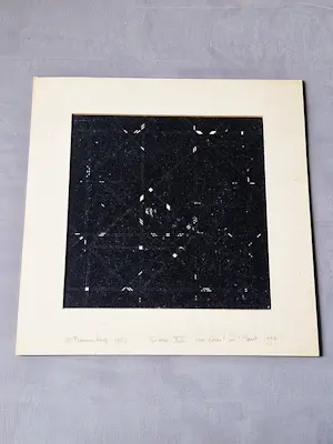 Els Bannenberg - Bijzondere gemengde techniek op (vloei)papier "Giotto XIV" gesigneerd kopen? Bied vanaf 48!