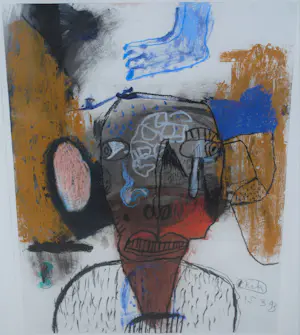 Rik van Iersel - groot werk - gemengde techniek - fraai zuurvrij ingelijst kopen? Bied vanaf 300!