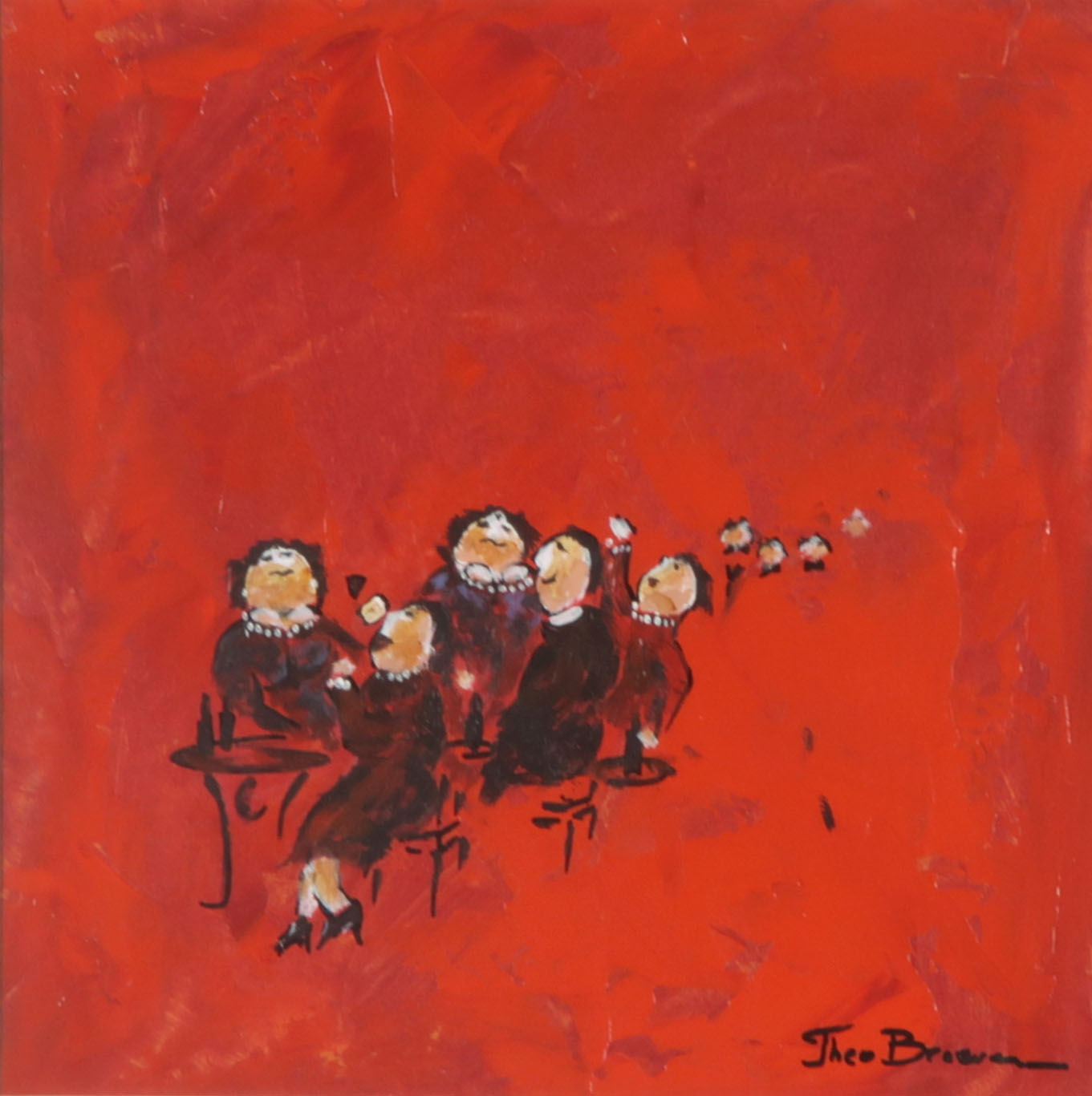 Theo Broeren - Olieverf op paneel, Het kleine orkest - Ingelijst kopen? Bied vanaf 100!