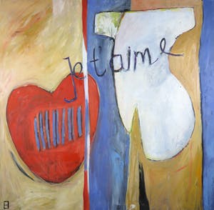 Philip Vencken - Olieverf op doek, Je t'aime (Zeer groot) kopen? Bied vanaf 100!