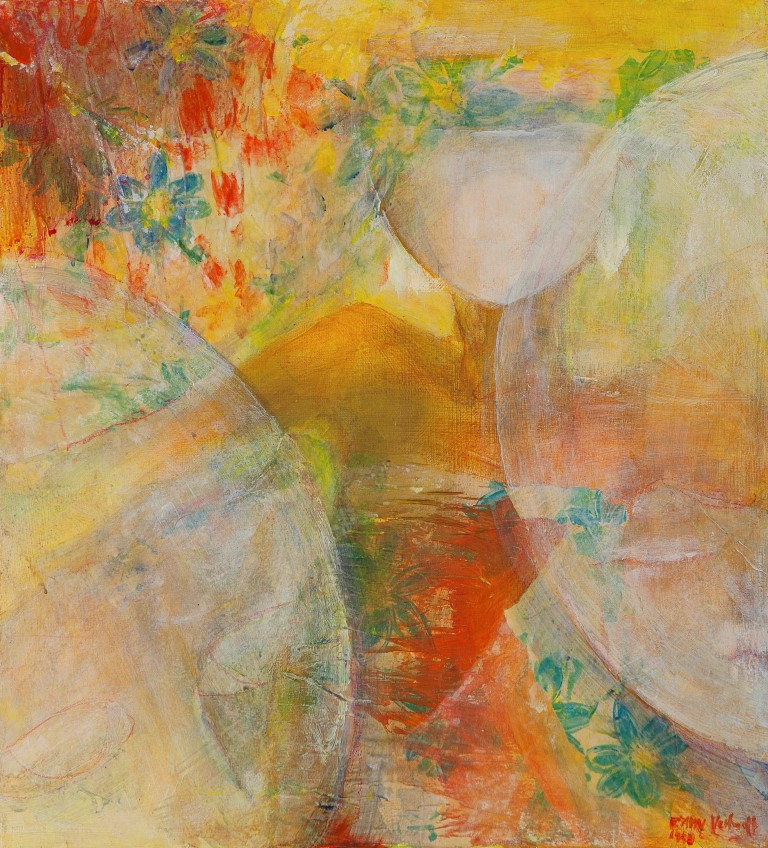 Emmy Verhoeff - Acrylverf en vellum op houten paneel - gesigneerd r.o. 1998  kopen? Bied vanaf 10!