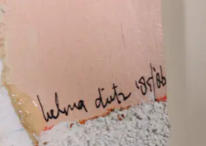 Helma Dietz - Collage op paneel, Abstracte compositie in wit en bruin - Ingelijst kopen? Bied vanaf 50!