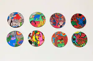 Corneille - 4 Onderzetters Katten + 4 Vogels onderzetters verkocht voor € 50!