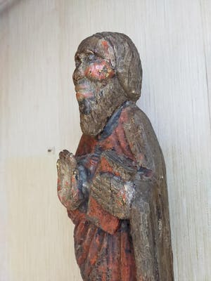 Curiosa - Heiligenfiguur, eikenhout - restant beschildering kopen? Bied vanaf 1!