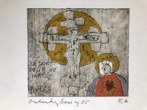 Anton Heyboer - Kruisiging - Ets E.A., Ingelijst kopen? Bied vanaf 240!