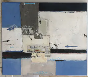 Ron van der Werf - Acryl en collage op doek, Tegengesteld kopen? Bied vanaf 1!