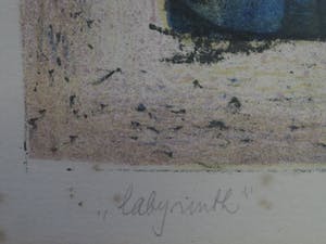 Niet of onleesbaar gesigneerd - Handgekleurde Litho in kleine oplage (21 ex) "Labyrinth" gesigneerd kopen? Bied vanaf 1!