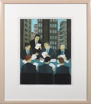 Willy Belinfante - Aquatint, Management - Ingelijst kopen? Bied vanaf 35!