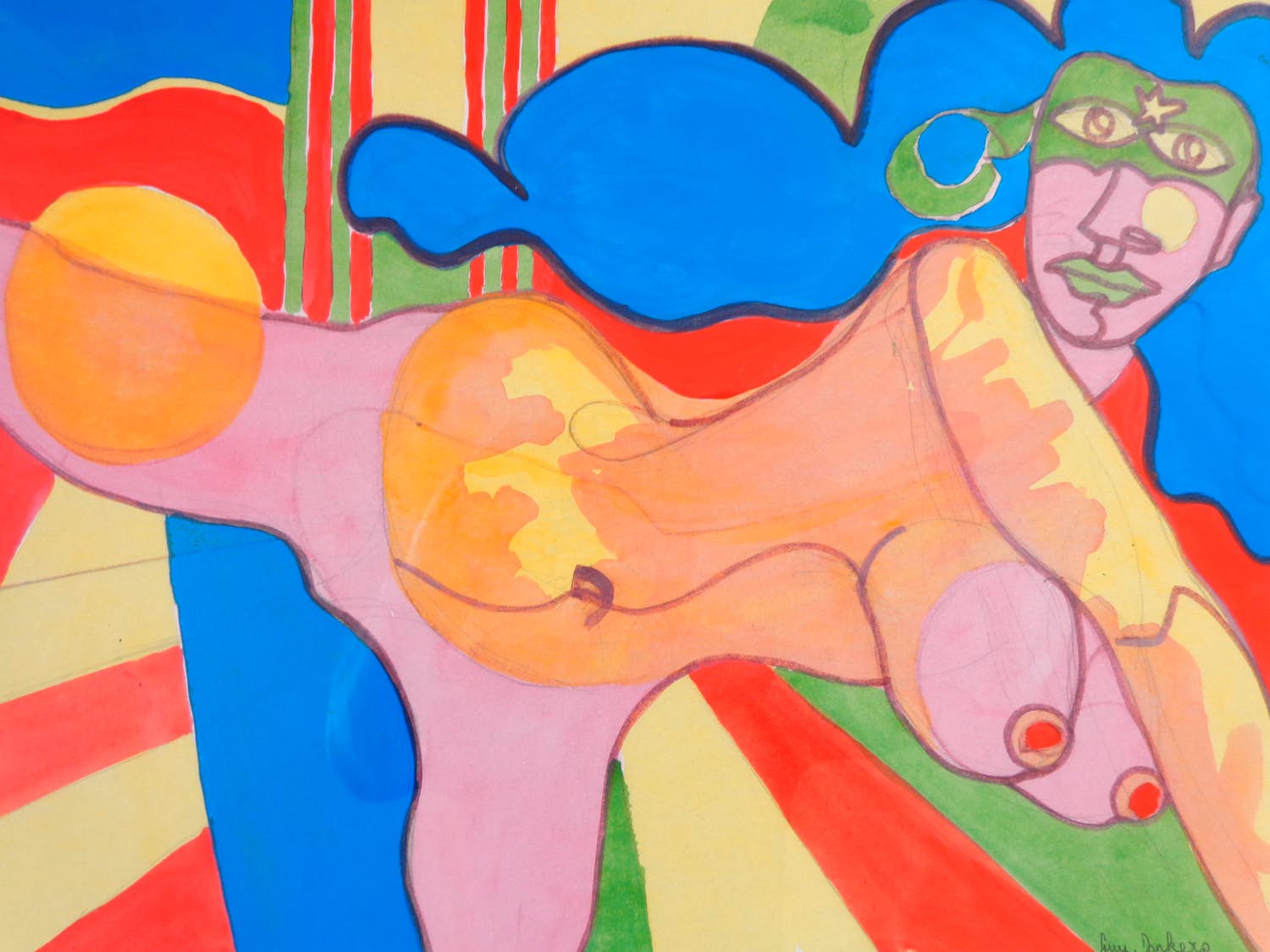 Guy Donkers - NAAKTE VROUW / ORIGINEEL WERK / 62x74cm / KADER / SIG verkocht voor € 50!