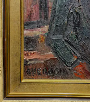 Alfons Vermeir - Vrouw in venster, olieverf op canvasboard (netjes ingelijst) kopen? Bied vanaf 225!