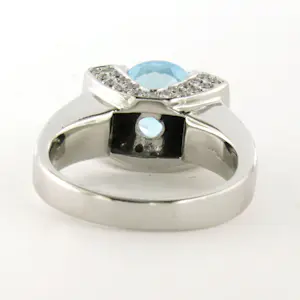 14k witgouden ring met topaz en briljant geslepen diamant 0.60ct - rm 16.5 kopen? Bied vanaf 1100!