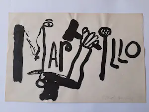 Anton Martineau - Penseel met inkt, Zonder titel. kopen? Bied vanaf 35!