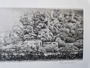 Gerard van Rooy - grote "panorama" Ets (vd drukker) "oud Erf" - beperkte oplage (28/75) kaufen? Bieten Sie von 40!
