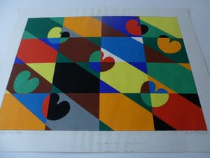 Jan van Tuinen - titel. 'Kleurige Friese vlag". kopen? Bied vanaf 25!