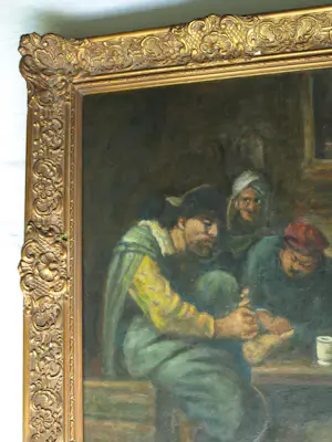 Jakob van Hoof - Olieverf op doek, Bij de Dokter I – Lijst, 64 x 54 cm. kopen? Bied vanaf 90!